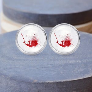 Blood Stud Earrings, True Crime Gift, Halloween Earrings, Blood Necklace, Dangle Earrings
