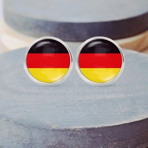 Pendientes con la bandera de Alemania, collar alemán, gemelos, llavero de Alemania, pendientes colgantes