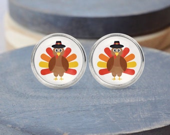 Turkey Stud Earrings, Thanksgiving Necklace, Turkey Jewelry, Thanksgiving Gift, Gifts For Her