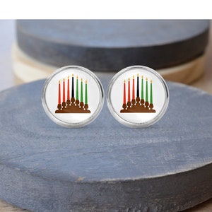 Kwanzaa Stud Earrings, Kwanzaa Jewelry, Kwanzaa Gift, Kwanzaa Necklace