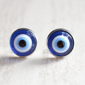 Evil Eye Stud Earrings Evil Eye Jewelry Evil Eye Post Earrings Gifts For Her