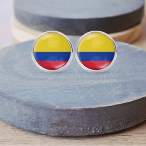 Orecchini bandiera Colombia, collana Colombia, gemelli, portachiavi Colombia, orecchini pendenti