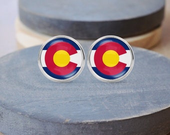 Colorado Flag Earrings, Colorado Necklace, Colorado Jewelry, Colorado Key Chain, Colorado Cuff Links