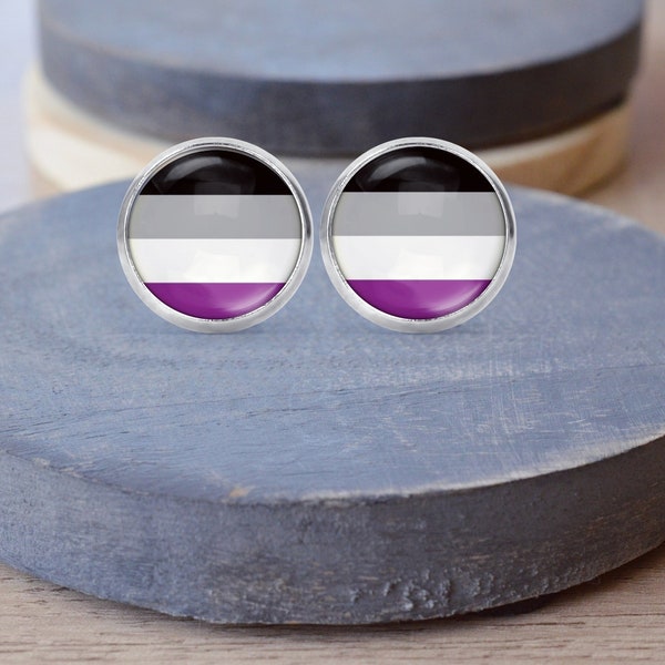 Asexual Flag Earrings, Asexual Necklace, Asexual Jewelry, Pride Earrings, Dangle Earrings