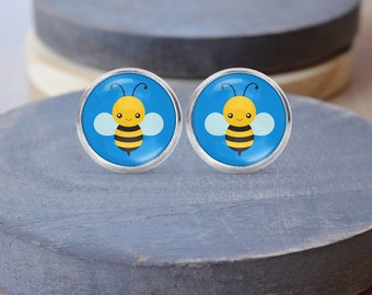 Bee Stud Earrings, Bee Necklace, Cuff Links, Dangle Earrings, Honey Bee Gift