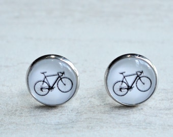 Bicycle Earrings, Bicycle Earrings, Bike Rider Gifts, 10 Speed Bike, Bike Cuff Links, Dangle Earrings, Leverback Earrings, Post Queen