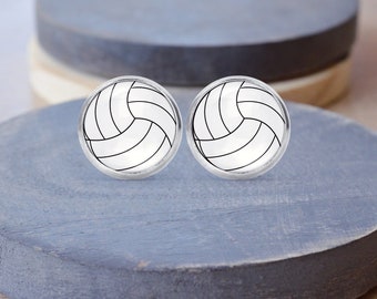 Volleyball Stud Earrings, Volleyball Necklace, Volleyball Charm, Dangle Earrings, Clip Ons, Volleyball Gift