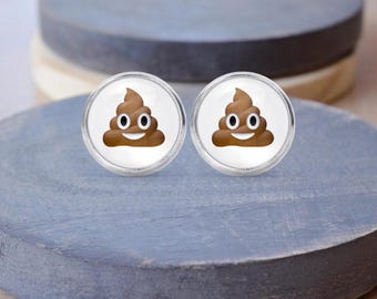 Poop Emoji Earrings, Poop Necklace, Poop Jewelry, Gift for Friend