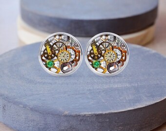 Steampunk-oorbellen, steampunk-ketting, hangoorbellen, clipoorbellen, manchetknopen