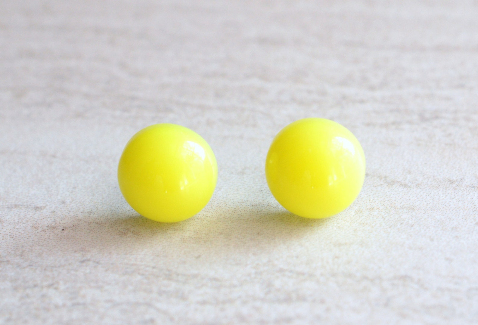 Neon Yellow Stud Earrings Lucite Post Earrings Gift for Woman Etsy