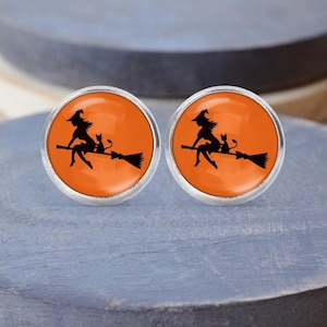 Hexe Ohrstecker, Halloween Ohrringe, Hexe Halskette, baumeln Ohrringe, Halloween Geschenke