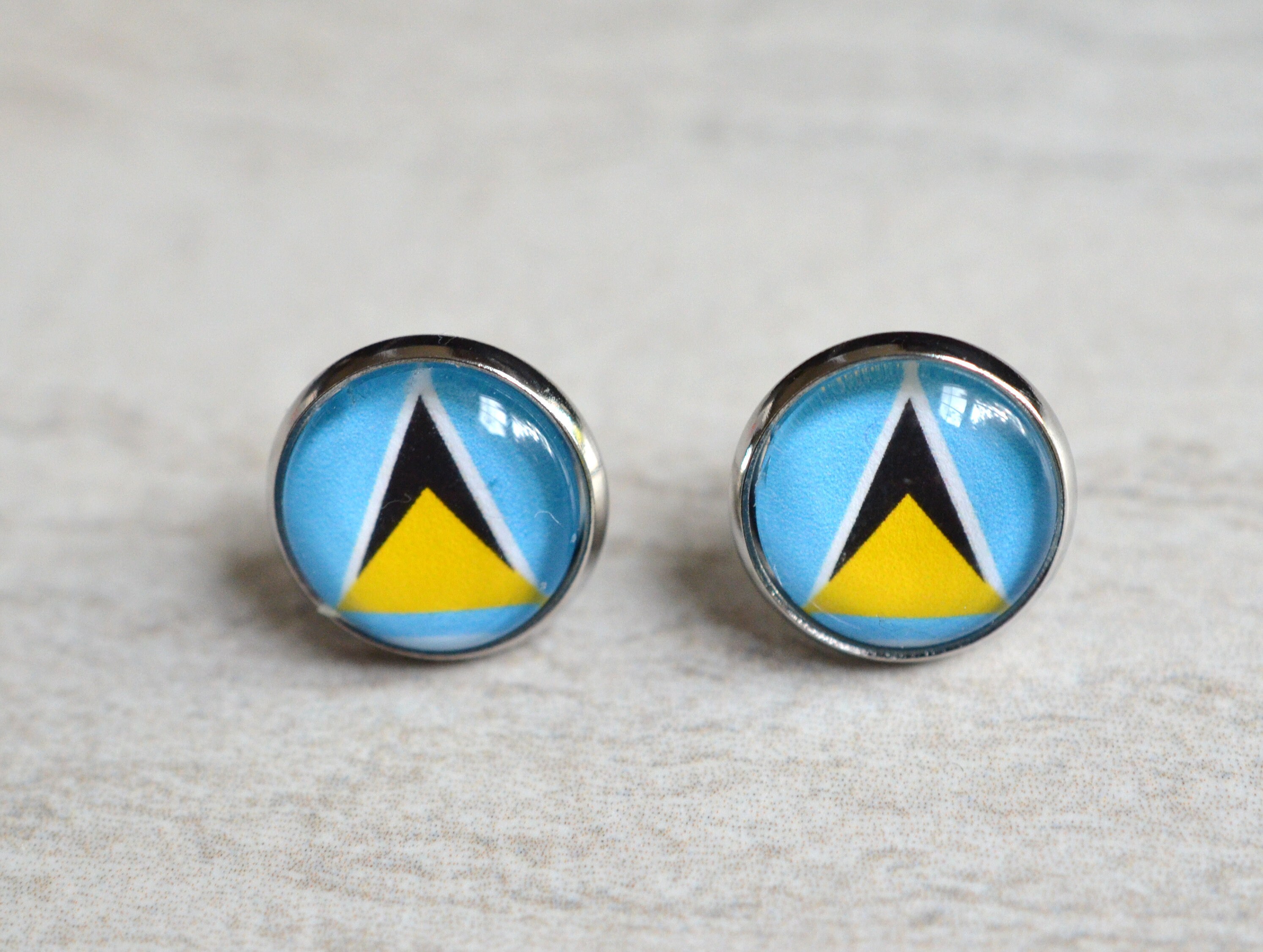 St Lucia flag necklace and earringSt Lucian flag design slippers earringSt Lucian carnival style jewelryBeaded necklaceSouvenirGift