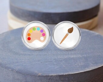 Artist Stud Earrings, Art Necklace, Painter Earrings, Dangle Earrings, Artist Gift