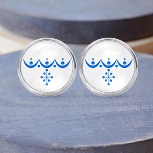 Snowflake Pyrex Stud Earrings, Pyrex Necklace, Pyrex Jewelry, Dangle Earrings, Gift For Her