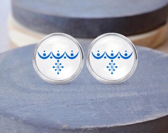 Snowflake Pyrex Stud Earrings, Pyrex Necklace, Pyrex Jewelry, Dangle Earrings, Gift For Her