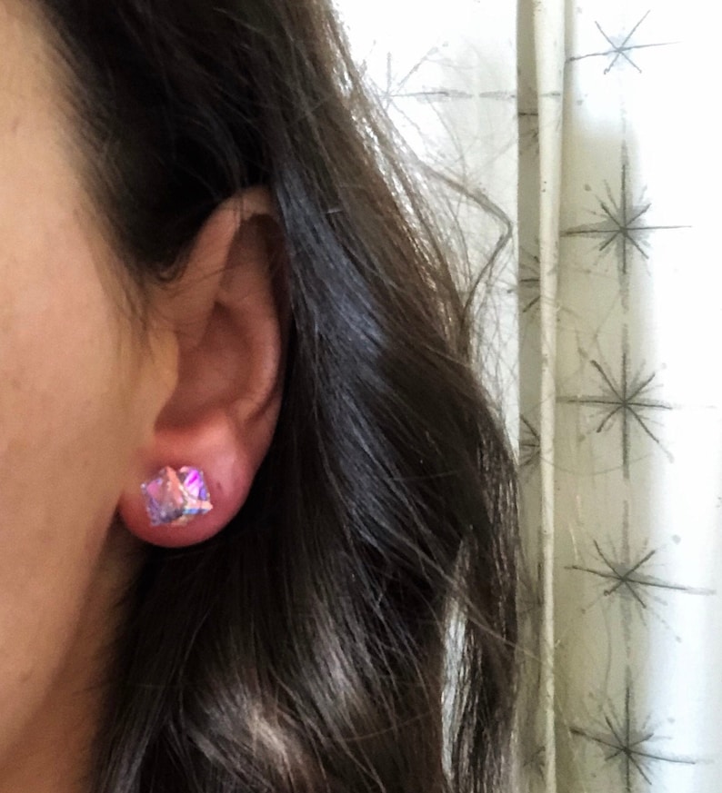 Crystal Stud Earrings Clear AB Post Earrings Crystal Studs Etsy