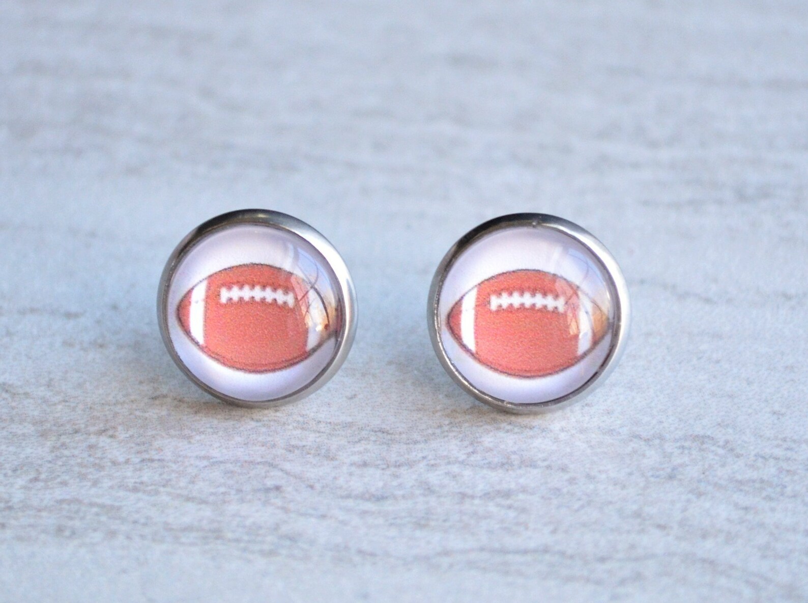 12PCS - Soccer Ball Stud Clip On Earrings