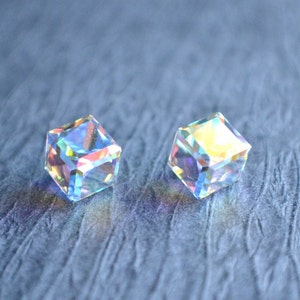 Crystal Stud Earrings Clear AB Post Earrings Crystal Studs Bridesmaid Gifts - Alice