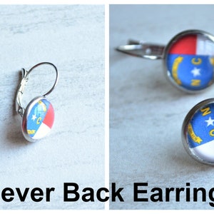 Bisexual Stud Earrings, Bisexual Jewelry, Bisexual Flag, LGBTQ Earrings, Bisexual Necklace, Bisexual Gift image 3