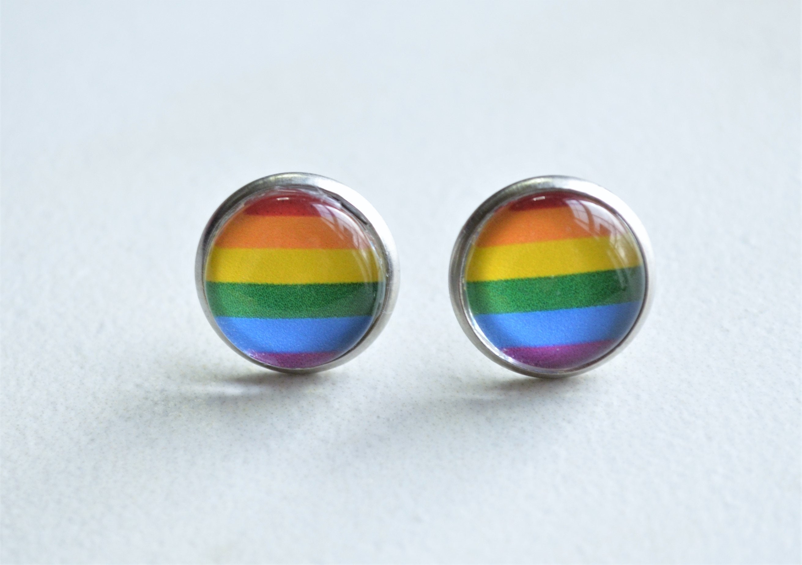 Pride Stud Earrings Gay Pride Dangle Earrings Lever Back Etsy