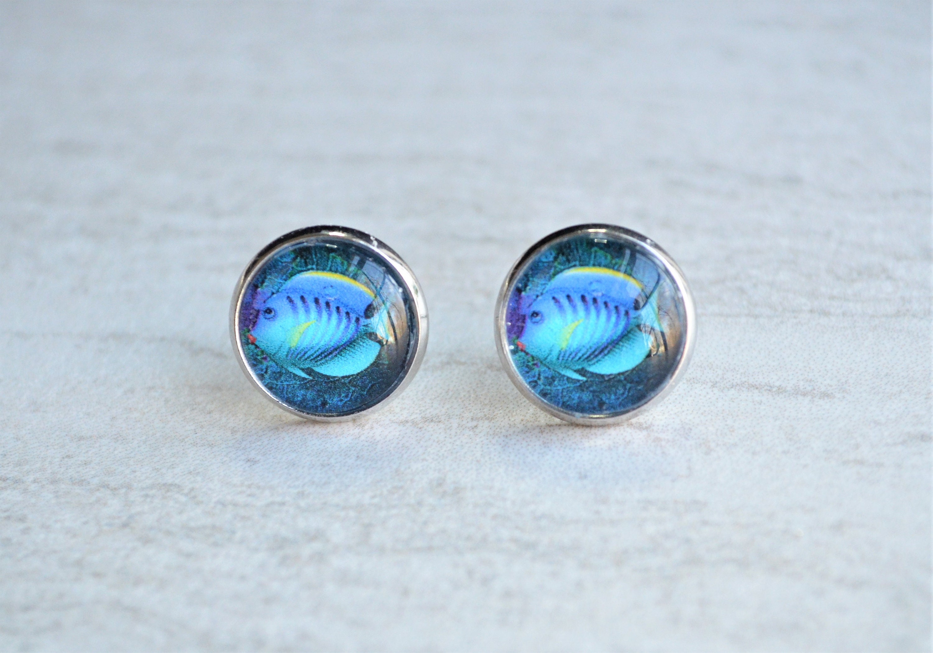 Tropical Fish Stud Earrings Reef Post Earrings Fish Lover Etsy