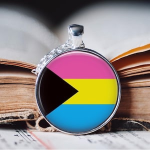 Demi Pansexual Pride Necklace, Pansexual Jewelry, Pansexual Earrings, Dangle Earrings, Pride Gift