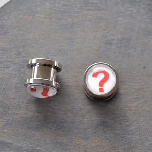 Pair Custom Stainless Steel Gauges, Custom Plugs, Screw Back Gauges, Stainless Steel Plugs