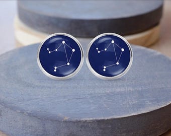 Waage Sternzeichen Ohrstecker, Waage Halskette, Waage Geschenk, baumeln Ohrringe, Waage Schmuck