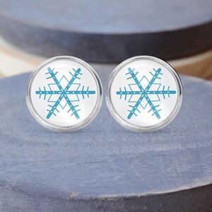 Snowflake Pyrex Stud Earrings, Pyrex Necklace, Pyrex Jewelry, Dangle Earrings, Gift For Her