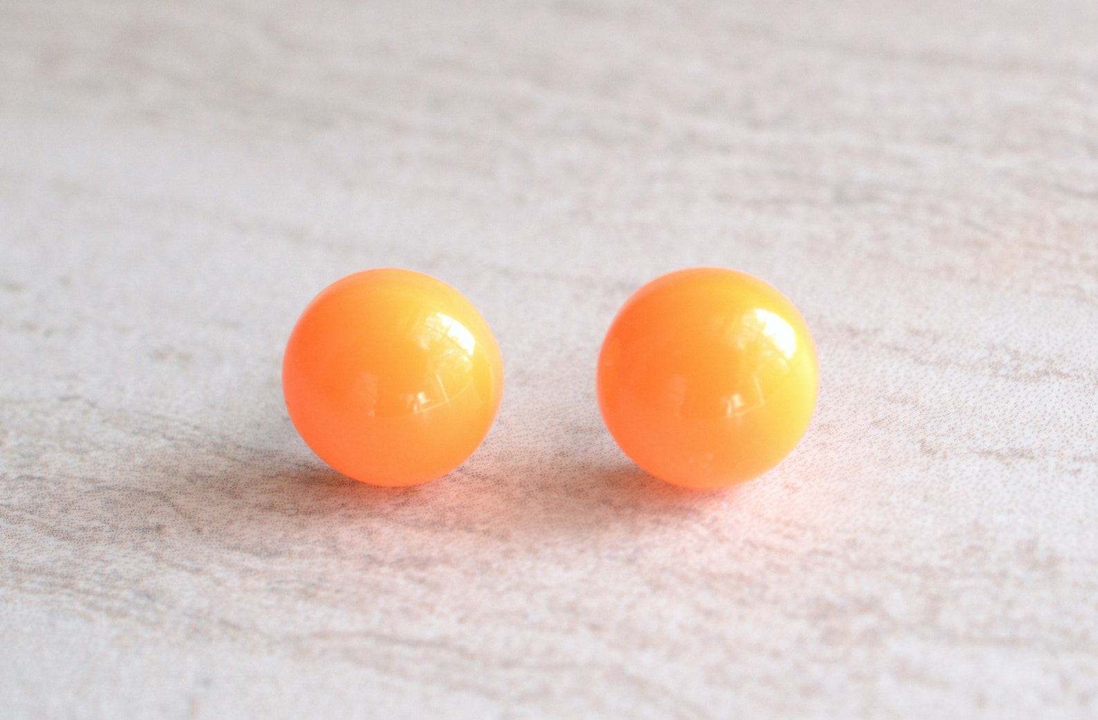 Neon Yellow Stud Earrings Lucite Post Earrings Gift for Woman Etsy