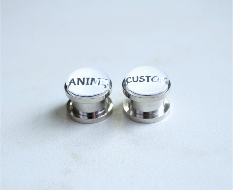 Custom Anime Gauges Screw Back Gauges Anime Plugs Stainless Etsy