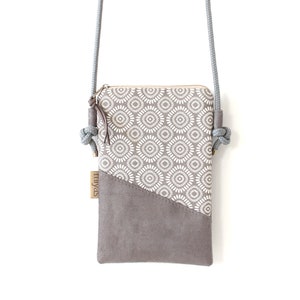 Mobile phone bag for hanging around the shoulder "MELIZIA" / mobile phone bag with cord, mobile phone shoulder bag, crossbody mobile phone bag, festival / vegan, imitation suede