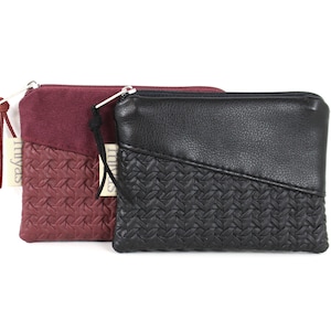 Mini portafoglio, borsetta, portafoglio, portachiavi, custodia / vegano, similpelle, treccia