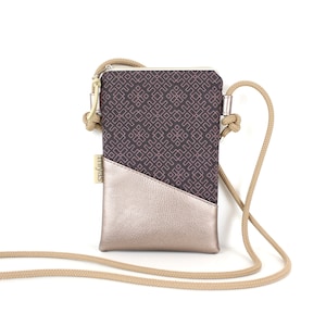 Handytasche zum Umhängen, Handytasche mit Kordel, Crossbody Tasche, Umhängetasche, Vegan, Kunstleder, Lila