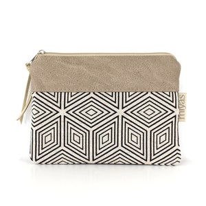 Geldbörse "DALIA" / Geldbeutel, Geldtasche, Portemonnaie, Brieftasche, Börse, Purse / Vegan, Kunstleder, Taupe