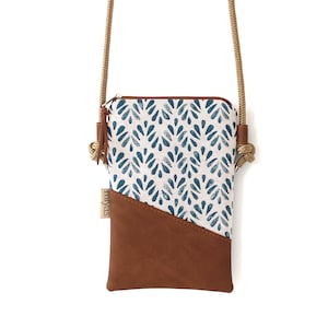 Borsa per cellulare da appendere alla spalla "LIESE" / borsa per cellulare con cordino, borsa a tracolla per cellulare, borsa per cellulare a tracolla / vegana, ecopelle, marrone
