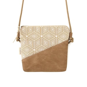 Umhängetasche "HENRY" / Festivaltasche, Crossbody Tasche, Schultertasche, Handtasche, Tasche klein / Vegan, Kunstleder, Camel