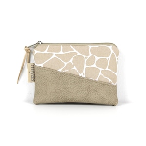 Mini-Geldbörse, Geldbeutel, Portemonnaie, Schlüsseletui, Etui / Vegan, Beige