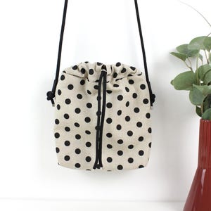 Beuteltasche "BIBBY" / Festivaltasche, Crossbody Tasche, Schultertasche, Umhängetasche, Tasche klein / Vegan, Punkte