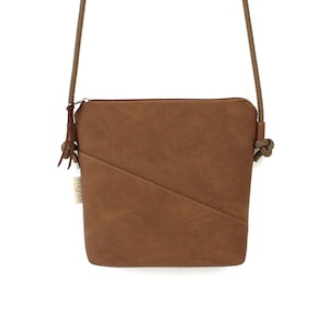 Umhängetasche "MINNY" / Festivaltasche, Crossbody Tasche, Schultertasche, Handtasche, Tasche klein / Vegan, Kunstleder, Braun