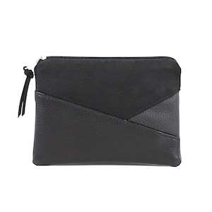 Geldbörse "WINKY" / Geldbeutel, Geldtasche, Portemonnaie, Brieftasche, Börse, Purse / Vegan, Kunstleder, Schwarz, Graphisch