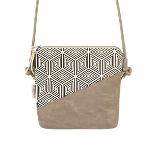 Umhängetasche "DALIA" / Festivaltasche, Crossbody Tasche, Schultertasche, Handtasche, Tasche klein / Vegan, Kunstleder, Taupe