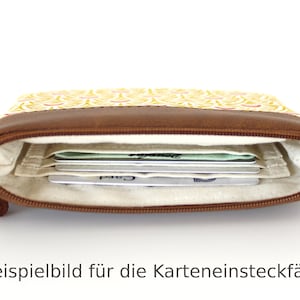 Geldbörse LIESE / Geldbeutel, Geldtasche, Portemonnaie, Brieftasche, Börse, Purse / Vegan, Kunstleder, Braun, Petrolblau Bild 8