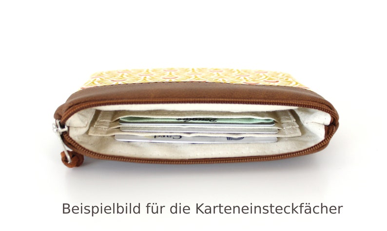 Geldbörse LIESE / Geldbeutel, Geldtasche, Portemonnaie, Brieftasche, Börse, Purse / Vegan, Kunstleder, Braun, Petrolblau Bild 8