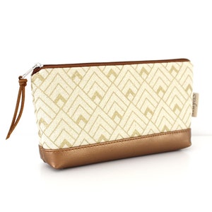 Astuccio "KIRA" / astuccio, astuccio, astuccio, astuccio, borsa / vegano, similpelle, bronzo, oro, beige, tela cerata all'interno