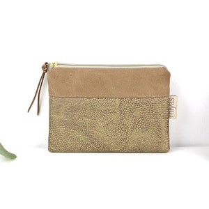 Geldbörse "YARA" / Geldbeutel, Geldtasche, Portemonnaie, Brieftasche, Börse, Purse / Vegan, Kunstleder, Gold, Camel
