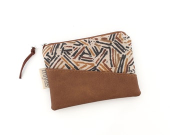 Mini-Geldbörse, Geldbeutel, Portemonnaie, Schlüsseletui, Etui / Vegan, Kunstleder