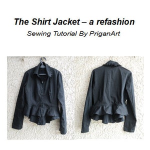 Shirt Jacket Sewing Tutorial, PDF Tutorial, Instant Download image 2