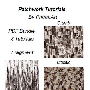 PDF Bundle of 3 Landscape Patchwork Tutorials, PDF Tutorials, Instant Download