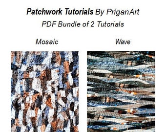 PDF Bundle of 2 Landscape Patchwork Tutorials, PDF Tutorials, Instant Download